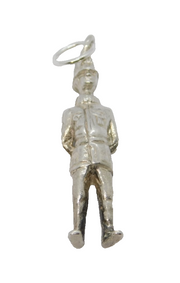 Sterling Silver Standing Policeman Charm Pendant Vintage c1970