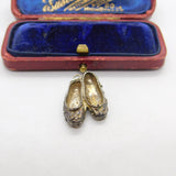 Sterling Silver Morris Dancing Shoes English Charm Pendant Vintage c1970