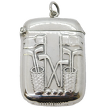 Sterling Silver Golf Interest Sporting Vesta Case Vintage c1970
