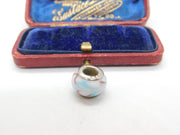 Sterling Silver and Ceramic Bead Charm Pendant Vintage c1970