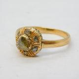 Victorian 14ct Yellow Gold & Old-Cut Diamond Dress Ring Antique c1850s