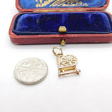 Sterling Silver Spinning Wheel Charm Pendant Vintage c1970