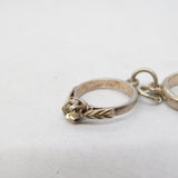 Sterling Silver Wedding & Engagement Ring Charm Pendant Vintage c1970