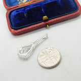 Sterling Silver Crystal Droplet Charm Pendant Vintage c1970