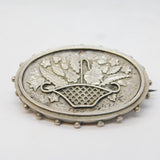Victorian Sterling Silver Aesthetic Movement Sweetheart Brooch Antique c1880s