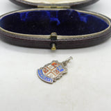 Sterling Silver Harrogate Traveller Shield Charm Pendant Vintage c1970