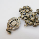 Austro-Hungarian Sterling Silver, Pearl & Paste Set Lavalier Necklace Antique