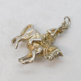 Sterling Silver Soldier on Horseback Charm Pendant Vintage c1970s