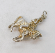 Sterling Silver Soldier on Horseback Charm Pendant Vintage c1970s
