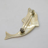 Sterling Silver Leaping Dolphin Form Brooch Pin Vintage c1970s