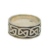Sterling Silver Celtic Pattern Wedding Band Ring Vintage c1970 Size O