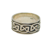 Sterling Silver Celtic Pattern Wedding Band Ring Vintage c1970 Size O