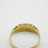 Victorian 15ct Gold, Old-Cut Diamond & Ruby Boat Ring Antique c1880