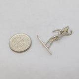 Sterling Silver Waterskiing Charm Pendant Vintage c1970s