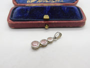 Sterling Silver Pink Topaz Drop Charm Pendant Vintage c1970