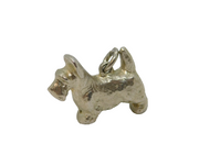 Sterling Silver Scotty Dog Scottish Terrier Charm Pendant Vintage c1970