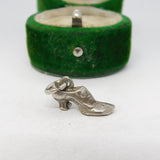 Sterling Silver High Heeled Shoe Charm Pendant Vintage c1970