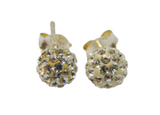 Pair of Sterling Silver Glitterball Stud Earrings Vintage c1970