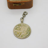 Indian Sterling Silver Mughal Coin Drop Fob Pendant Antique c1800