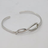 Sterling Silver Diamond Set Infinity Form Cuff Bangle Bracelet Vintage c2000
