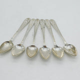 Victorian Irish Set of Six Sterling Silver Crested Teaspoons Antique 1863 Dublin