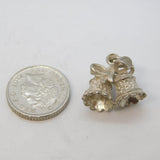 Sterling Silver Ringing Bells Charm Pendant Vintage c1970s