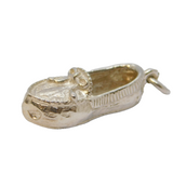 Sterling Silver Moccasin Slipper Shoe Charm Pendant Vintage c1970