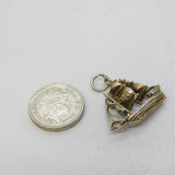 Sterling Silver Galleon Ship Charm Pendant Vintage c1970s