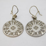 Irish Sterling Silver Pair of Irish Zodiac Symbol Hook Earrings Vintage Dublin