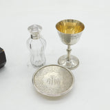 Victorian Boxed Sterling Silver Travelling Communion Set Antique 1876 London
