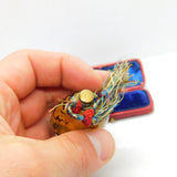 Victorian Natural Nut Pendant Talisman With Ribbon Antique c1880 Possible Flask?
