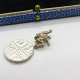 Sterling Silver Little Good Luck Elephant Charm Pendant Vintage c1970