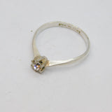 Sterling Silver Paste Solitaire Engagement Band Ring Vintage c1970 Size O