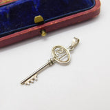 Sterling Silver 21st Birthday Key Charm Pendant Vintage c1970
