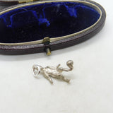 Sterling Silver Football Player with a Ball Charm Pendant Vintage c1970