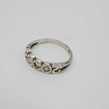 Sterling Silver Year 2000 Paste Set Band Dress Ring Vintage c1970 Size N 1/2