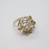 Sterling Silver Studio Style Ribbon Patterned Dress Ring Vintage c1970 Size L