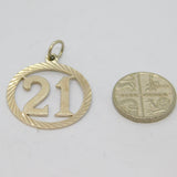 Sterling Silver 21st Birthday Round Pendant Vintage c1970