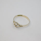 Sterling Silver Modernist Stripy Dress Band Ring Vintage c1990 Size O 1/2