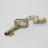 Sterling Silver "21" Key & Scruffy Boot Charm Pendant Vintage c1970