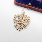 Rose Gold on Sterling Silver Tree of Life Style Wreath Pendant Vintage c1980