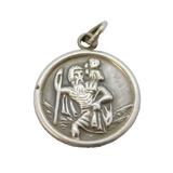 Sterling Silver St Christopher Travel Charm Pendant Vintage c1970