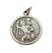 Sterling Silver St Christopher Travel Charm Pendant Vintage c1970