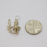 Sterling Silver Fishing Gnome With Fish Charm Pendant Vintage c1970