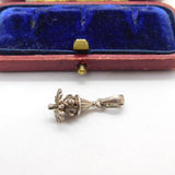 Sterling Silver Scarecrow Head Charm Pendant Vintage c1970