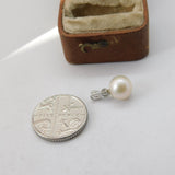 Sterling Silver Pearl Drop Charm Pendant Vintage c1970
