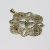 Sterling Silver Filigree Middle Eastern Style Art Deco Pendant Antique c1920