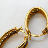 Pair of 9ct Yellow Gold Knotted Hoop Earrings Vintage c1970s