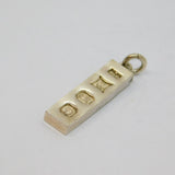 Sterling Silver Bullion Bar Ingot Charm Pendant Vintage 1978 Birmingham