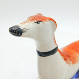 Pair of Georgian Style Staffordshire Greyhound Pen Holders Vintage c1960